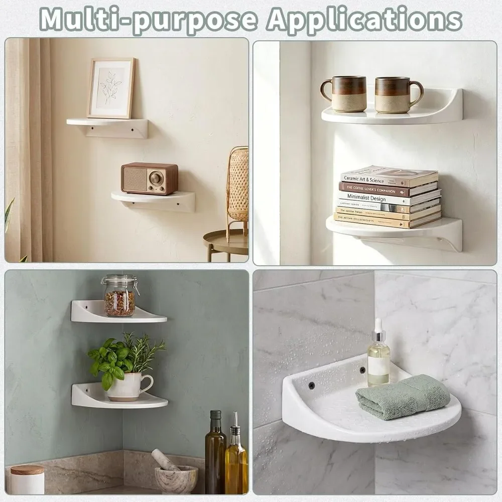 Floating Plant Shelves 2 Pack 5.9x7.4 Wall Mounted Display Shelf Home Decor Set